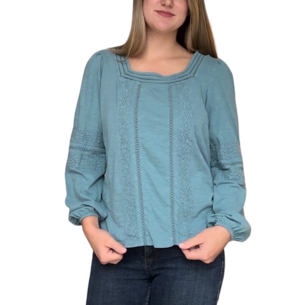 Kaari Blue Medium Blouse Peasant Style